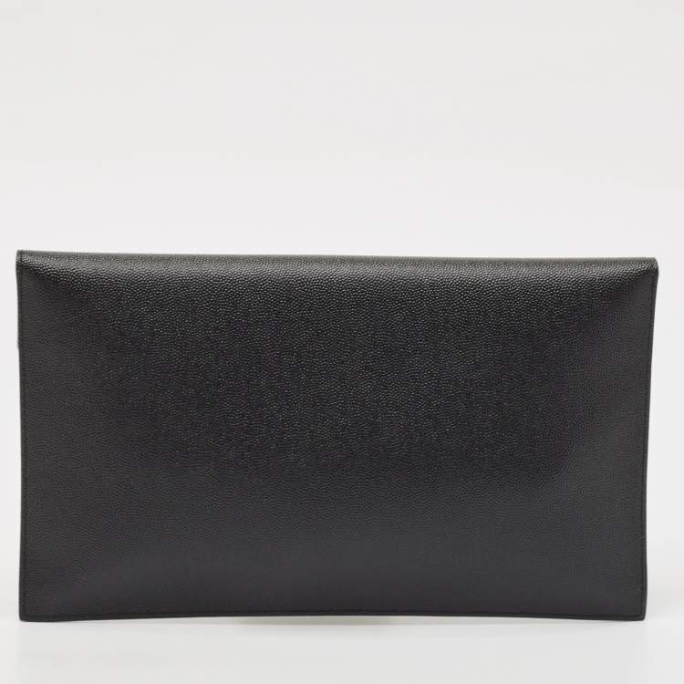مملوكة مسبقًا Saint Laurent Black Leather Uptown Pouch