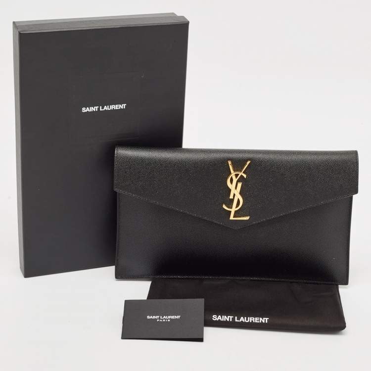مملوكة مسبقًا Saint Laurent Black Leather Uptown Pouch