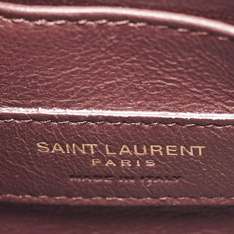 Pre Owned Saint Laurent Burgundy Patent Leather Nano Classic Sac De Jour Tote