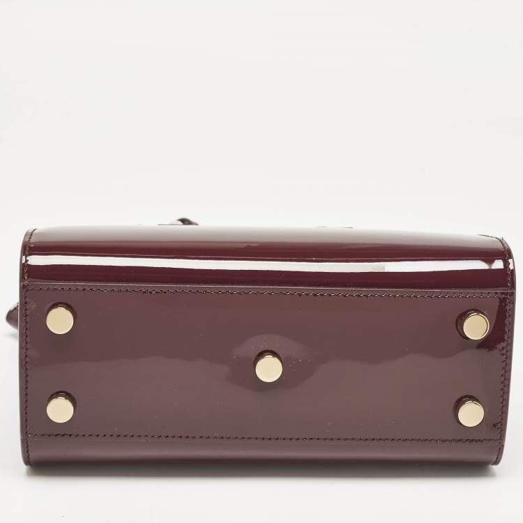 Pre Owned Saint Laurent Burgundy Patent Leather Nano Classic Sac De Jour Tote