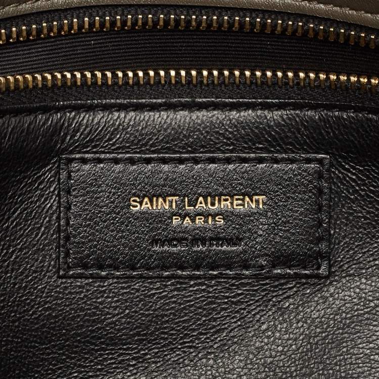 Pre Owned Saint Laurent Brown Crinkled Velvet Kate 99 Wallet On Chain