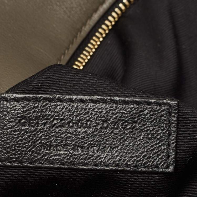 Pre Owned Saint Laurent Brown Crinkled Velvet Kate 99 Wallet On Chain
