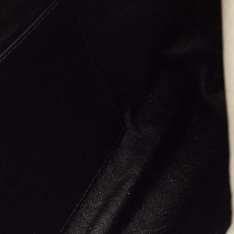 Pre Owned Saint Laurent Off White Leather Large Cassandre Envelope Pouch