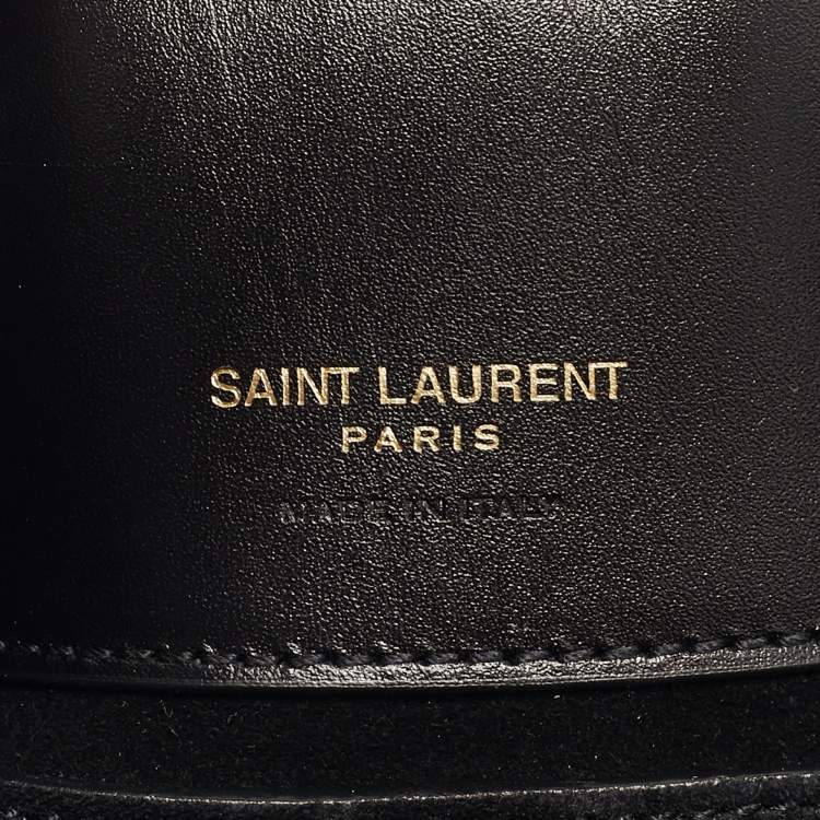 Pre Owned Saint Laurent Black Leather Small Le 37 Bucket Bag