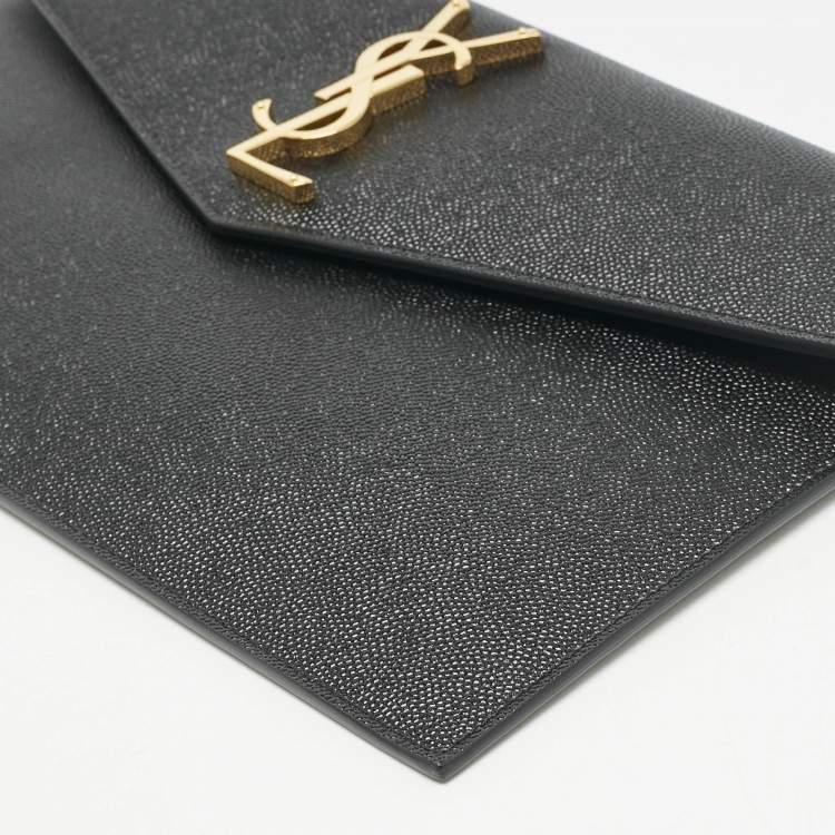 مملوكة مسبقًا Saint Laurent Black Leather Uptown Pouch