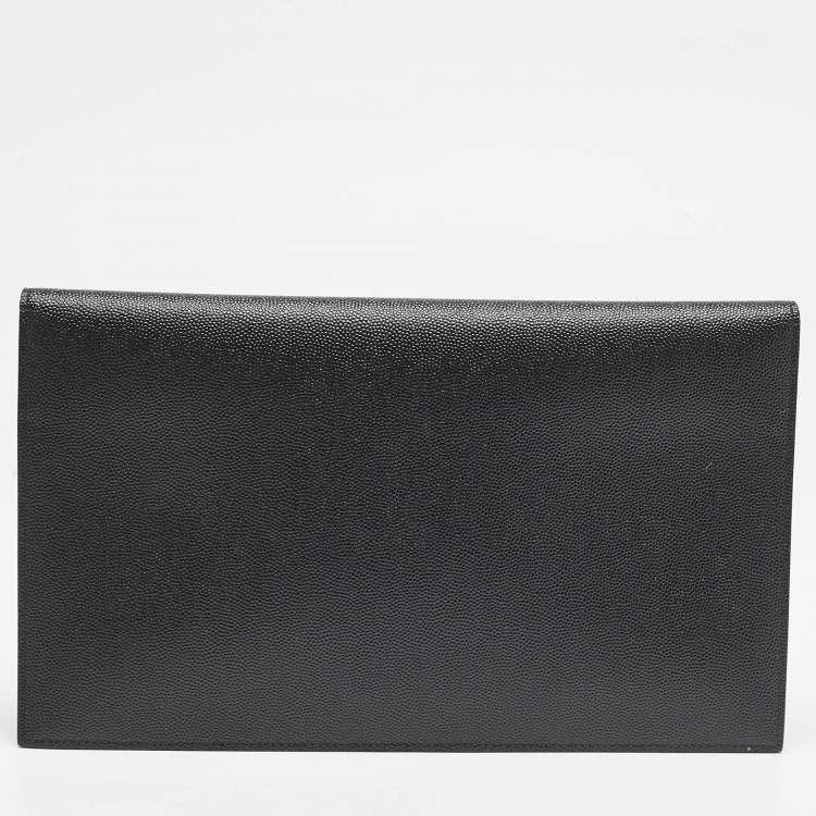مملوكة مسبقًا Saint Laurent Black Leather Uptown Pouch