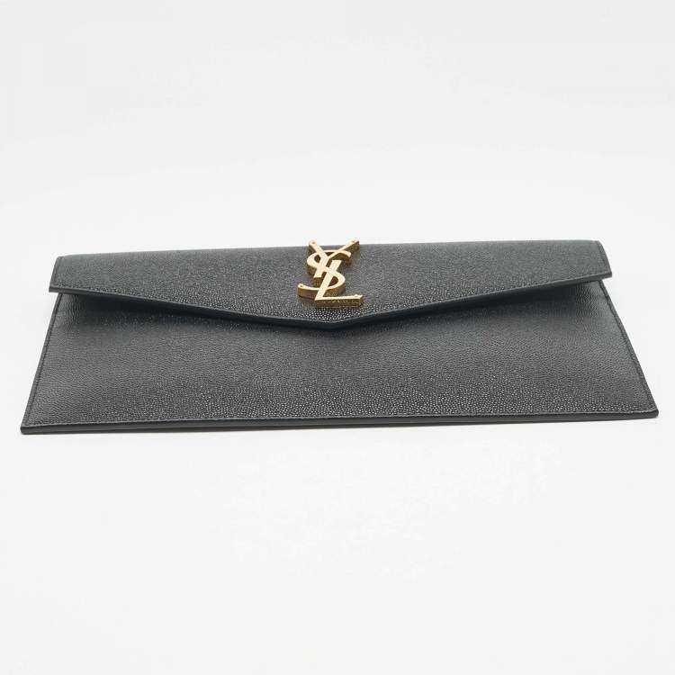 مملوكة مسبقًا Saint Laurent Black Leather Uptown Pouch