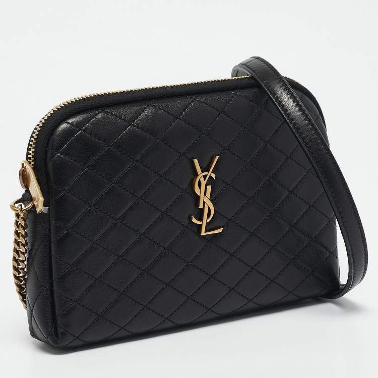 Pre Owned Saint Laurent Black Quilted Leather Gaby Crossbody Bag