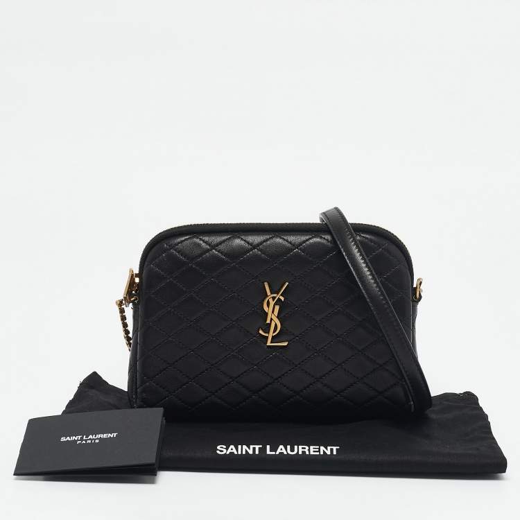 Pre Owned Saint Laurent Black Quilted Leather Gaby Crossbody Bag