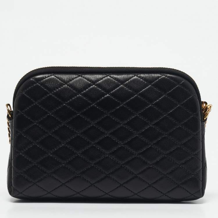 Pre Owned Saint Laurent Black Quilted Leather Gaby Crossbody Bag