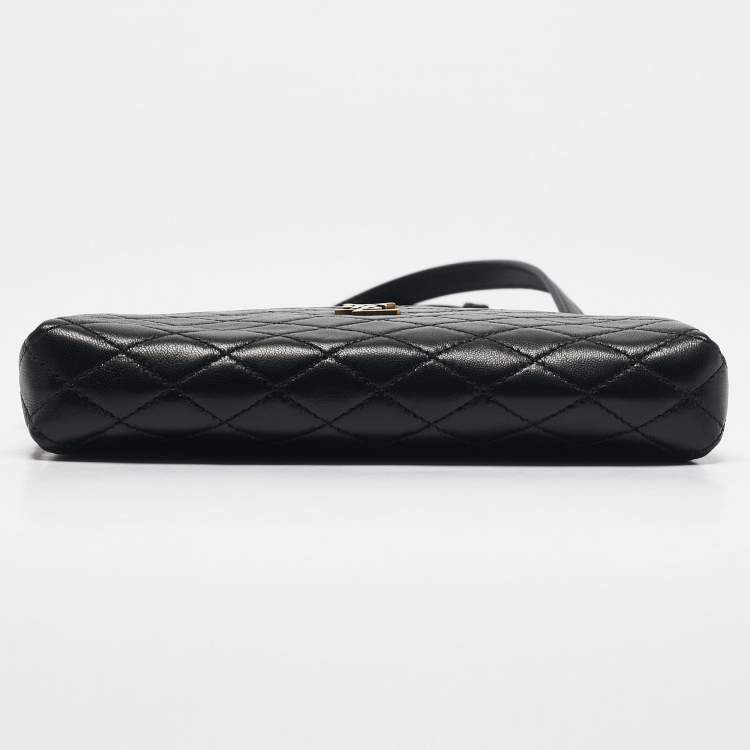 Pre Owned Saint Laurent Black Quilted Leather Gaby Crossbody Bag
