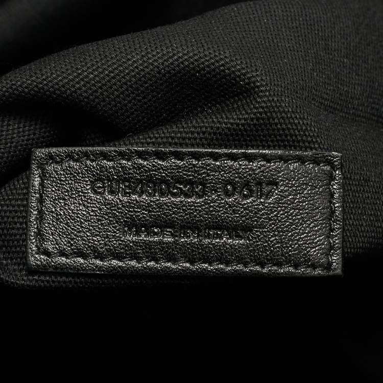 Pre Owned Saint Laurent Black Canvas Large Patchwork Flat Shopper Tote