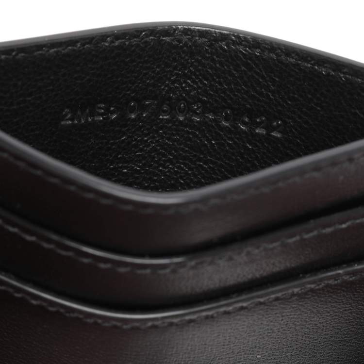 Pre Owned Saint Laurent Black Leather Tiny Cassandre Card Holder