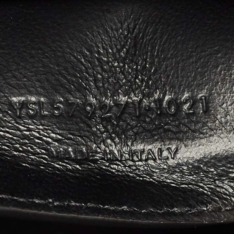 Pre Owned Saint Laurent Black Croc Embossed Leather Manhattan Shoulder Bag