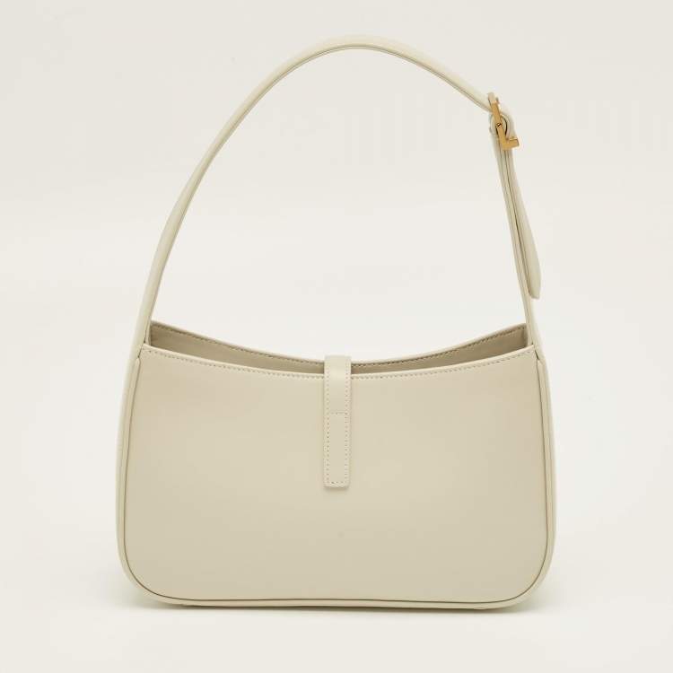 Pre Owned Saint Laurent Ivory Leather LE 5 À 7 Shoulder Bag