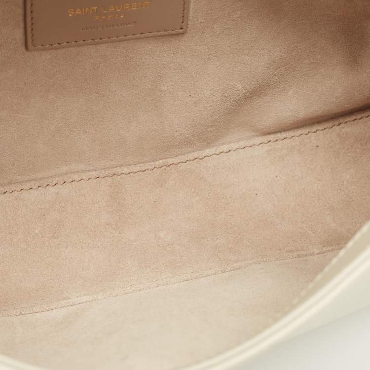 Pre Owned Saint Laurent Ivory Leather LE 5 À 7 Shoulder Bag