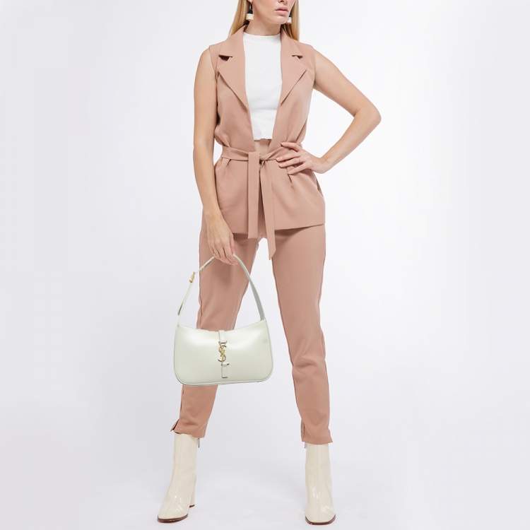 Pre Owned Saint Laurent Ivory Leather LE 5 À 7 Shoulder Bag