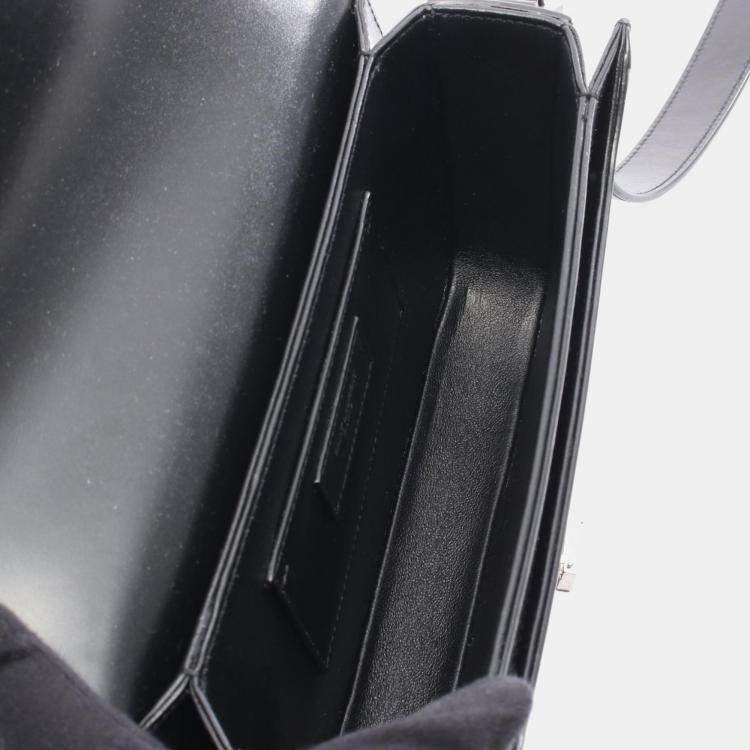 Pre Owned Saint Laurent Paris Solferino Black Leather Shoulder Bag