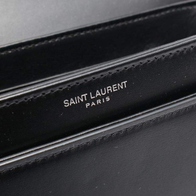 Pre Owned Saint Laurent Paris Solferino Black Leather Shoulder Bag
