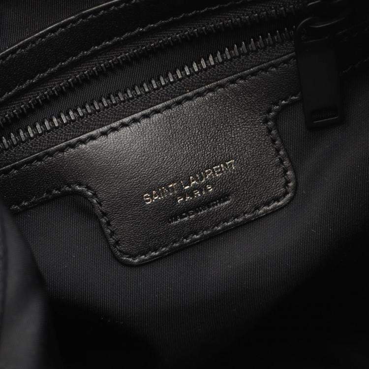 Pre Owned Saint Laurent Paris Niki Bucket Black Nylon Leather Shoulder Bag