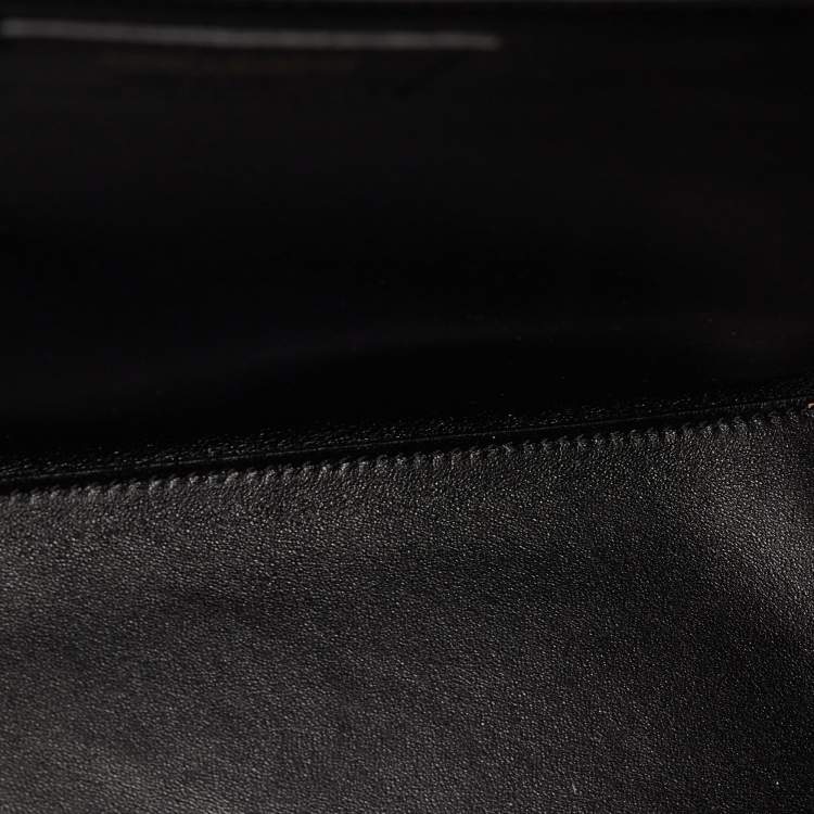 Pre Owned Saint Laurent Manhattan Black Leather Top Handle Bag
