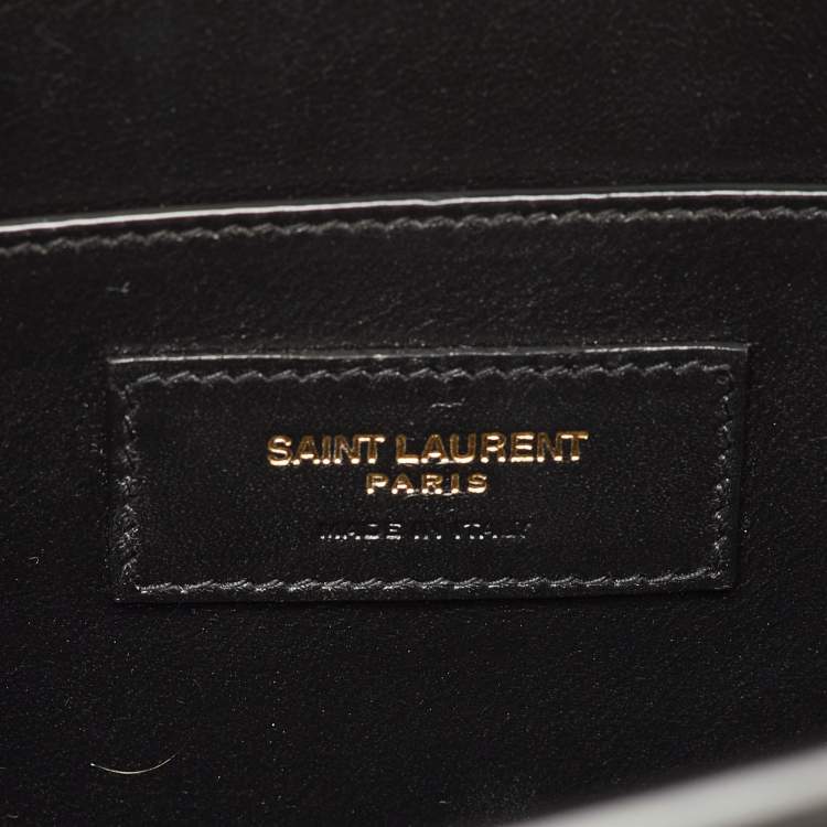 Pre Owned Saint Laurent Manhattan Medium Black Leather Shoulder Bag