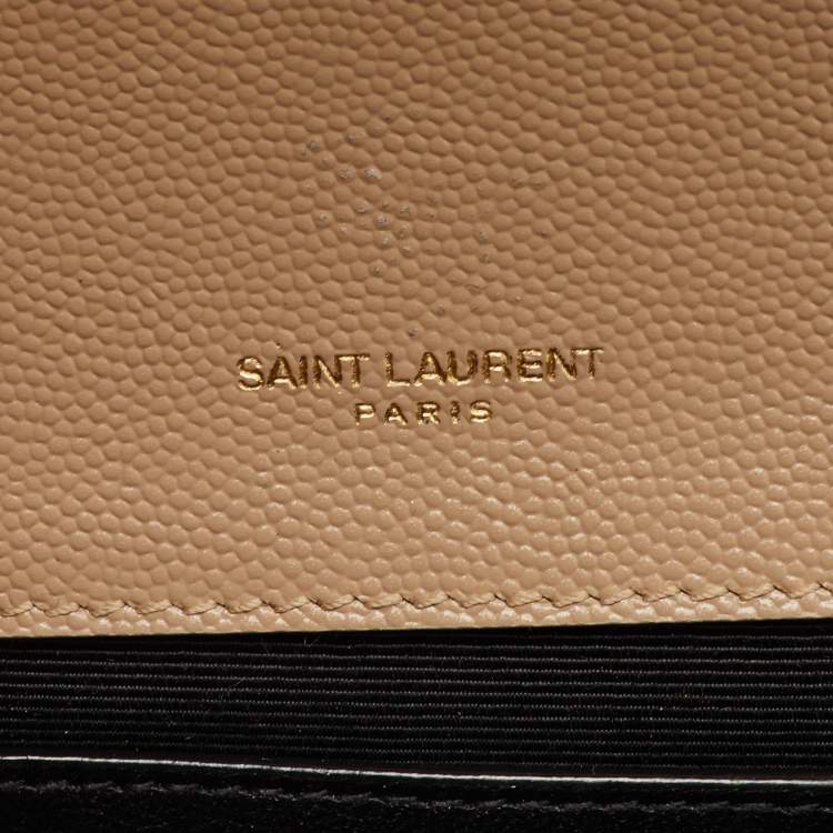 Pre Owned Saint Laurent Monogram Beige Leather Chain Shoulder Bag