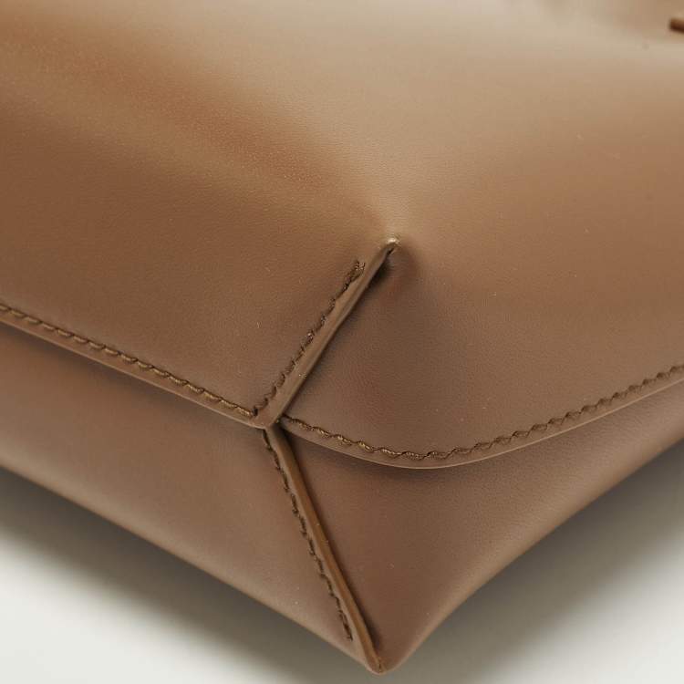 Pre Owned Saint Laurent Toy Mini Brown Leather Shopper Tote