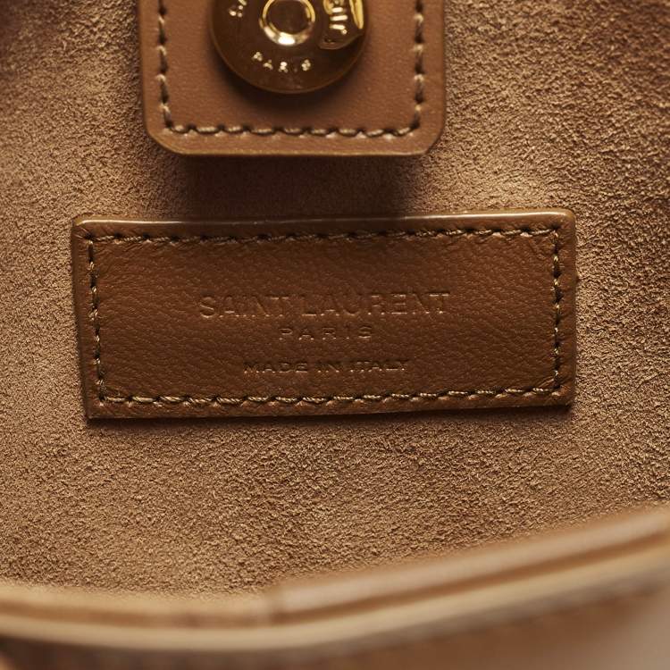 Pre Owned Saint Laurent Toy Mini Brown Leather Shopper Tote