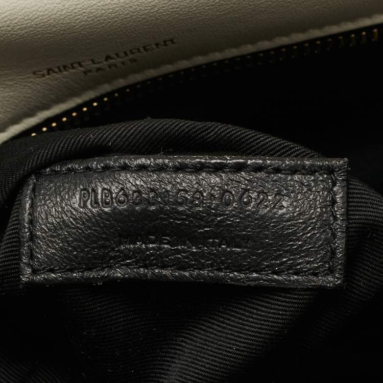 Pre Owned Saint Laurent Niki Medium Off White Matelasse Leather Shoulder Bag