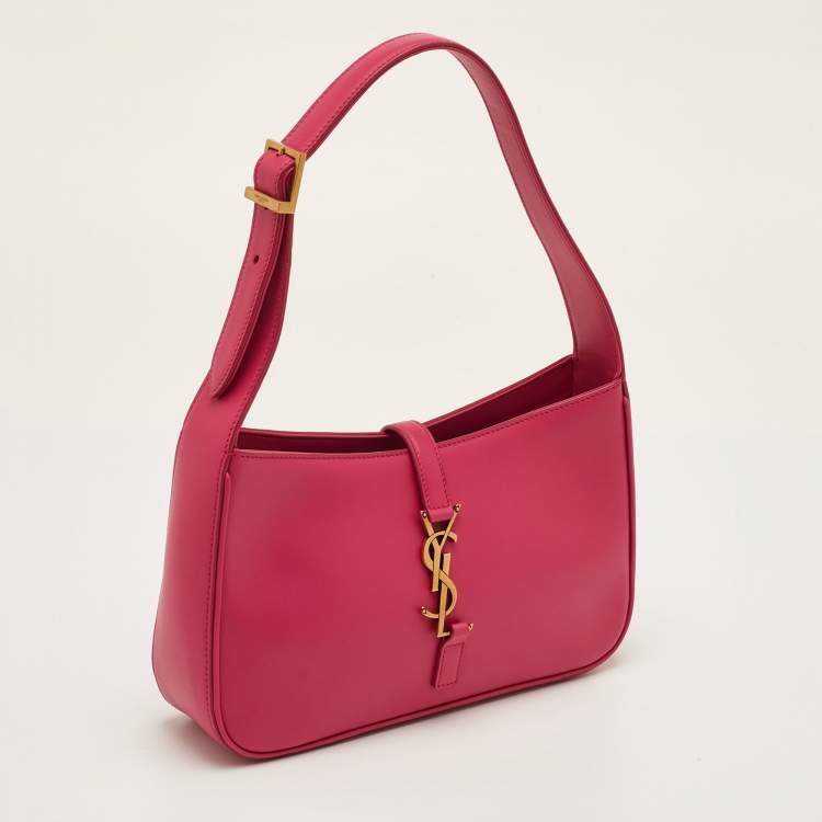 Pre Owned Saint Laurent LE 5 À 7 Pink Smooth Leather Shoulder Bag