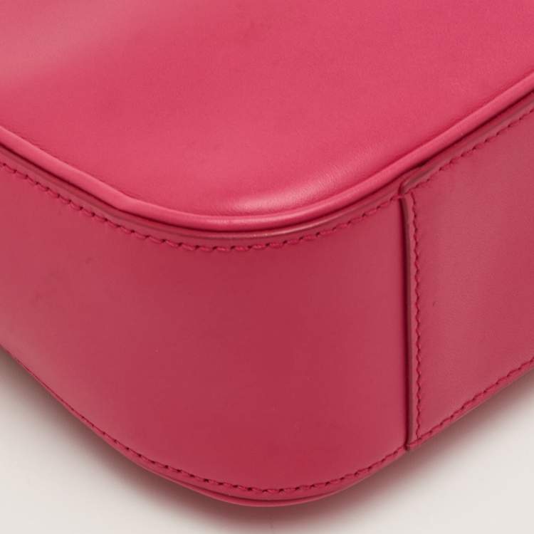 Pre Owned Saint Laurent LE 5 À 7 Pink Smooth Leather Shoulder Bag