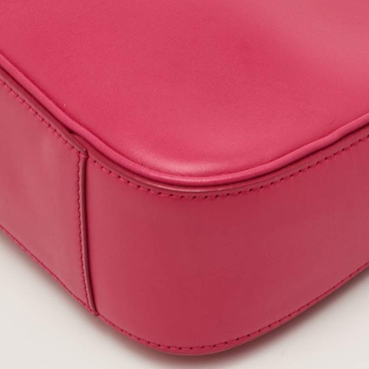 Pre Owned Saint Laurent LE 5 À 7 Pink Smooth Leather Shoulder Bag