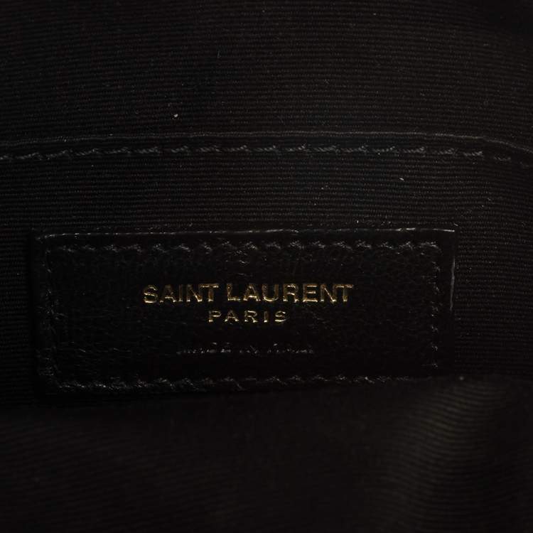 Pre Owned Saint Laurent Off White Leather Round Vinyle Crossbody Bag