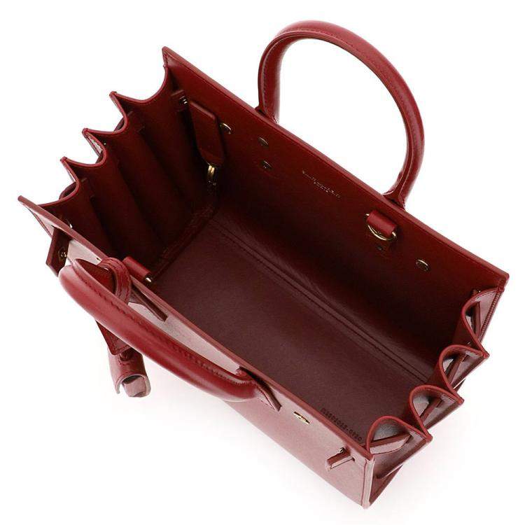 Pre Owned Saint Laurent Red Leather Nano Sac de Jour Bag