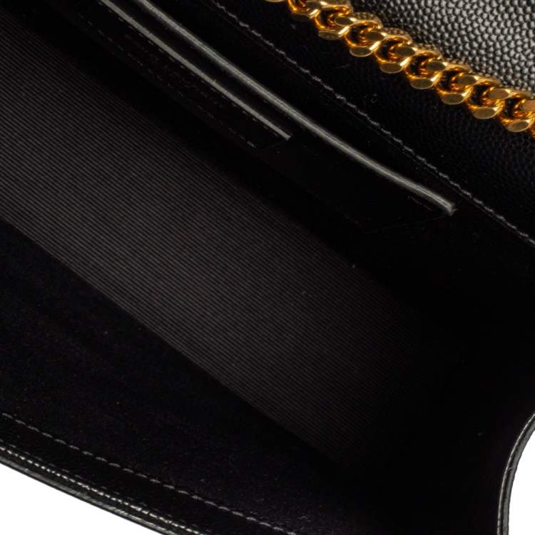 Pre Owned Saint Laurent Black Leather Medium Kate Shoulder Bag
