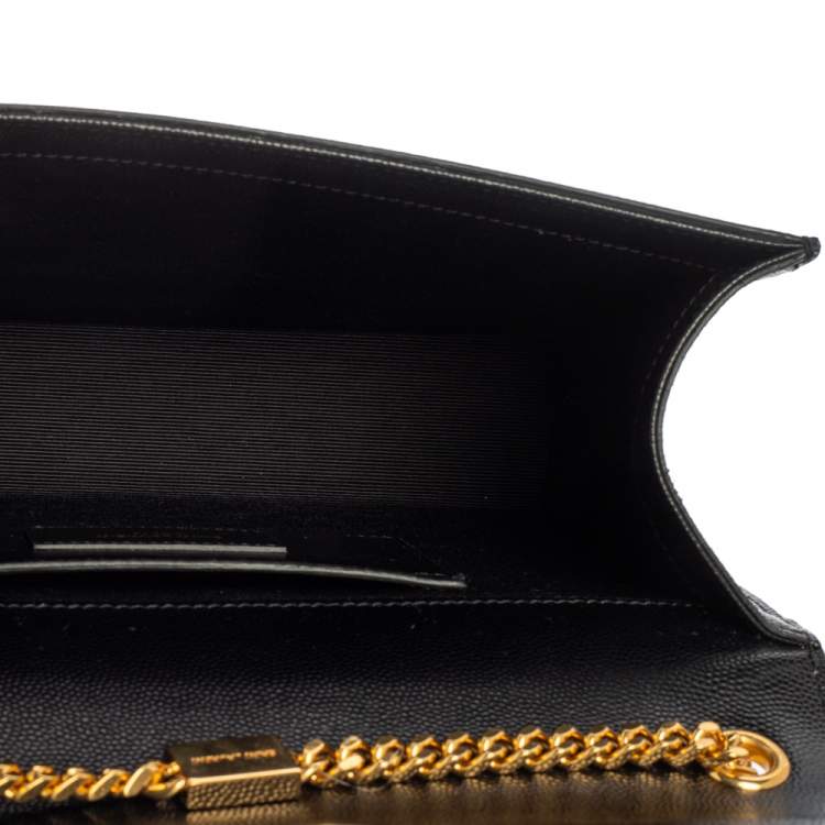 Pre Owned Saint Laurent Black Leather Medium Kate Shoulder Bag