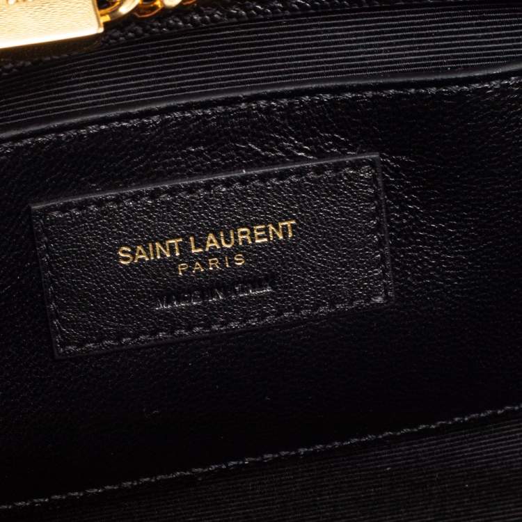 Pre Owned Saint Laurent Black Leather Medium Kate Shoulder Bag