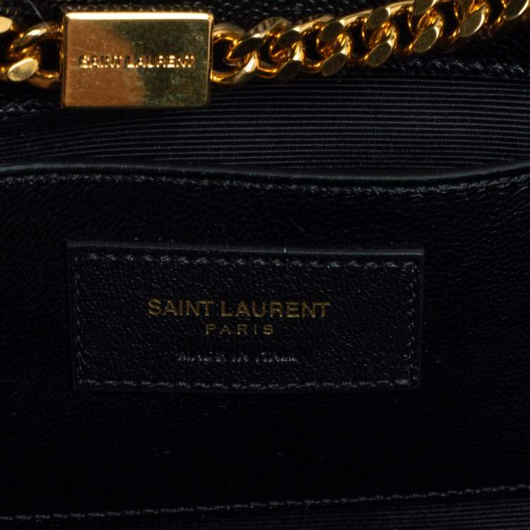 Pre Owned Saint Laurent Black Leather Medium Kate Shoulder Bag