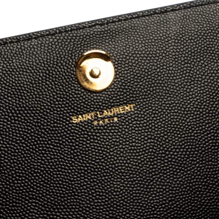 Pre Owned Saint Laurent Black Leather Medium Kate Shoulder Bag