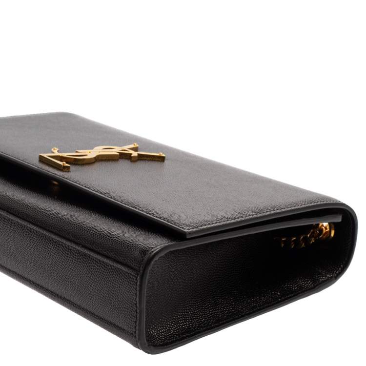 Pre Owned Saint Laurent Black Leather Medium Kate Shoulder Bag