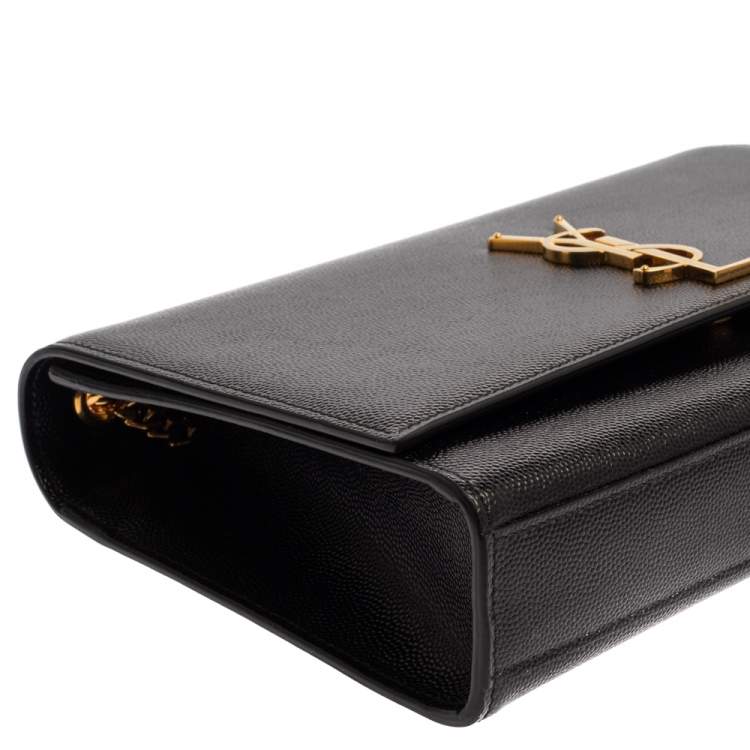 Pre Owned Saint Laurent Black Leather Medium Kate Shoulder Bag