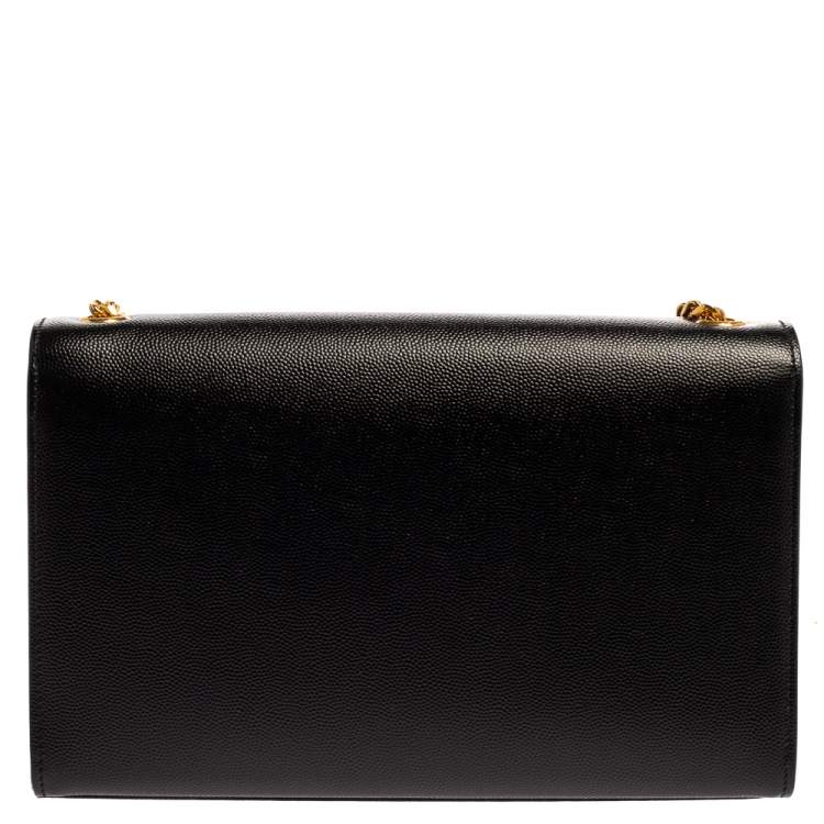 Pre Owned Saint Laurent Black Leather Medium Kate Shoulder Bag