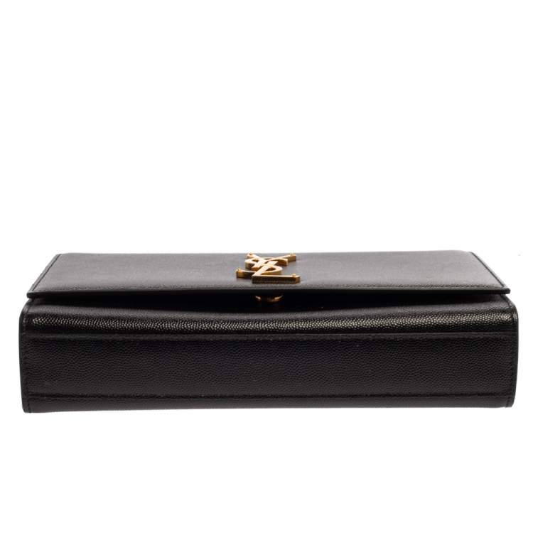 Pre Owned Saint Laurent Black Leather Medium Kate Shoulder Bag