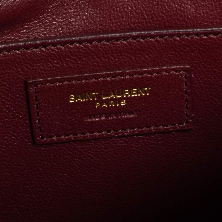 Pre Owned Saint Laurent Grey Leather Cassandra Top Handle Bag