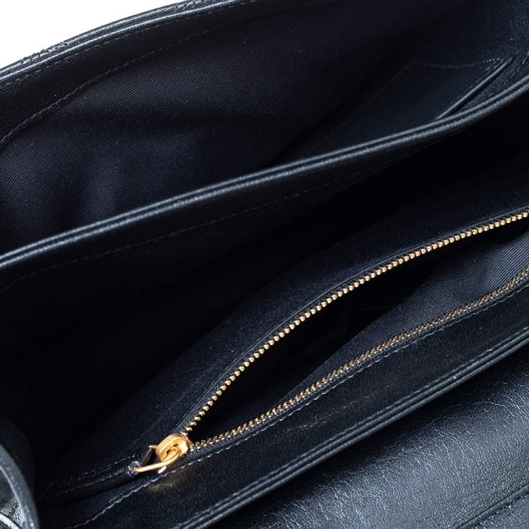 Pre Owned Saint Laurent Black Quilted Leather Becky Diamond Shoulder Bag