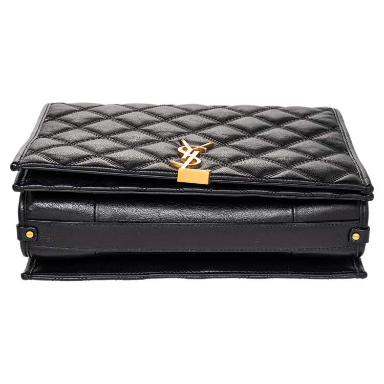 Pre Owned Saint Laurent Black Quilted Leather Becky Diamond Shoulder Bag