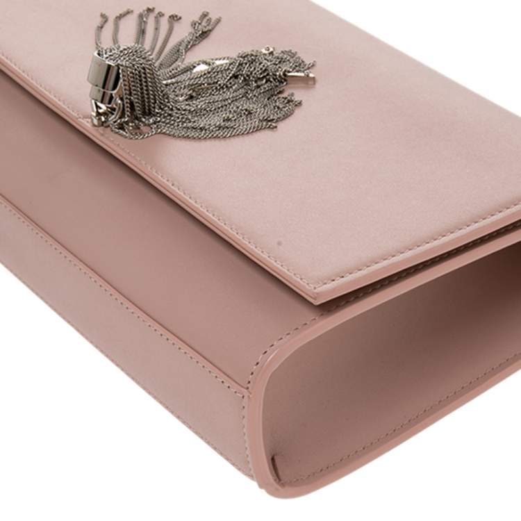 Pre Owned Saint Laurent Pink Leather Medium Kate Tassel Shoulder Bag