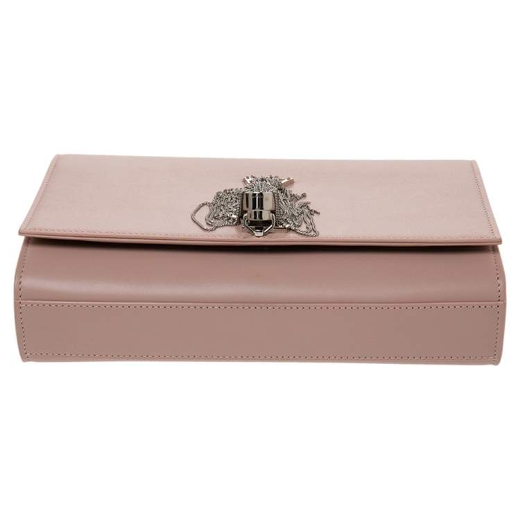 Pre Owned Saint Laurent Pink Leather Medium Kate Tassel Shoulder Bag