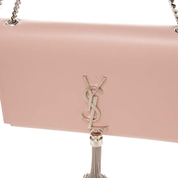 Pre Owned Saint Laurent Pink Leather Medium Kate Tassel Shoulder Bag
